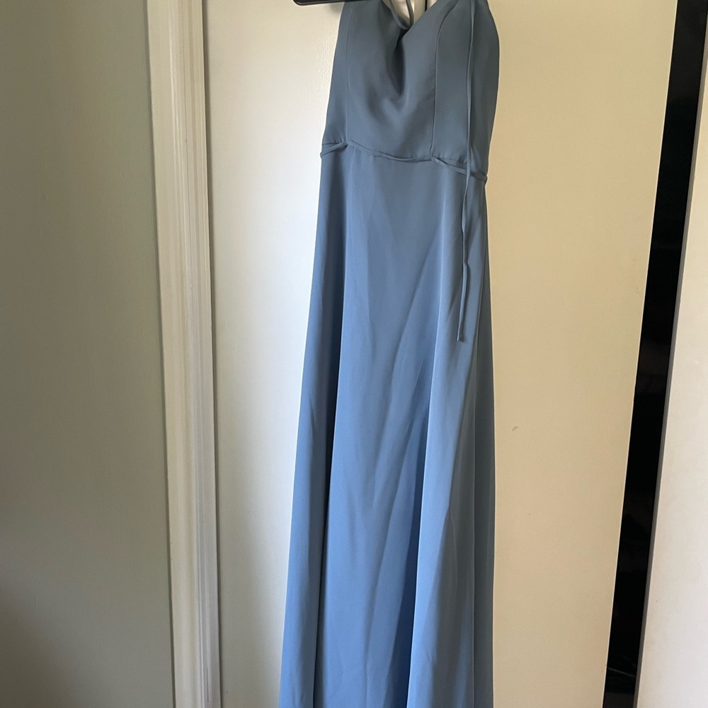 Birdy Grey Dusty Blue Maxi Dress with Cowl Neck